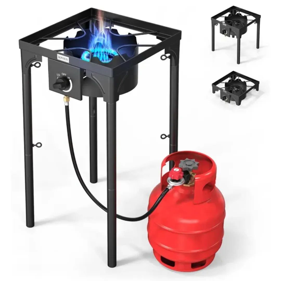 Réchaud à Gaz Portable 75 000 BTU - Brûleur au Propane avec Régulateur 10 PSI  - Idéal Camping et Extérieur