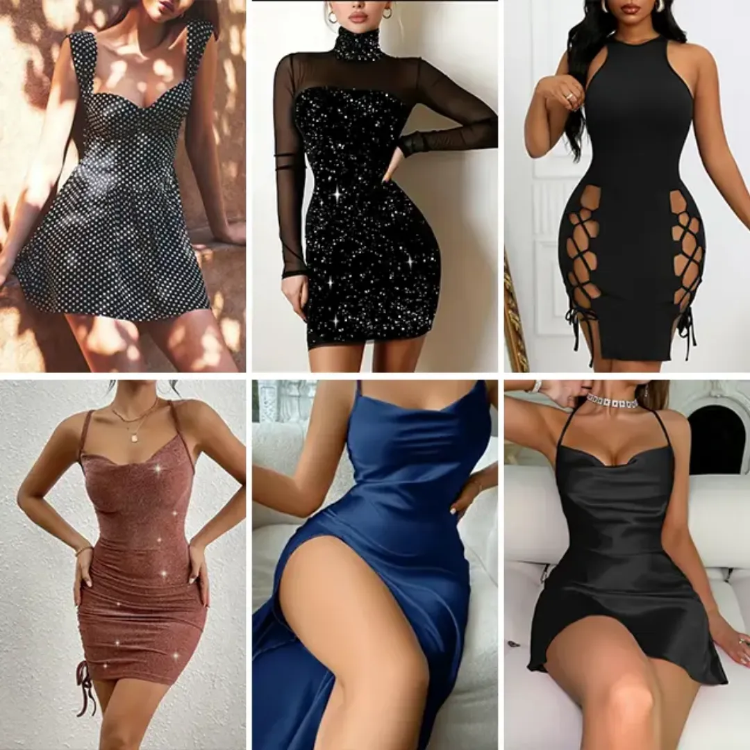 Lot de Robes Sexy et Élégantes pour Femmes - Styles Mélangés - Idéal pour Revente ou Boutique