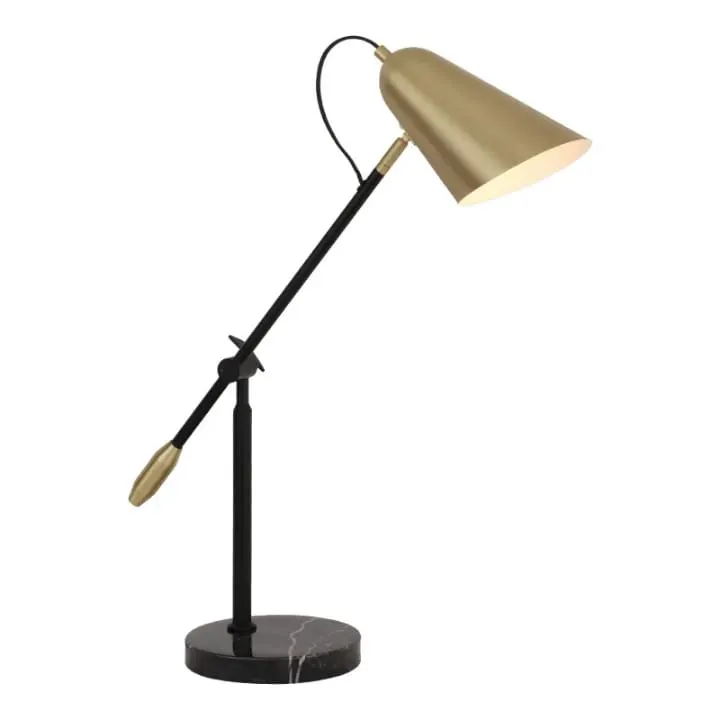 Lampe Bureau Inclinée Noir & Laiton - TQ22010