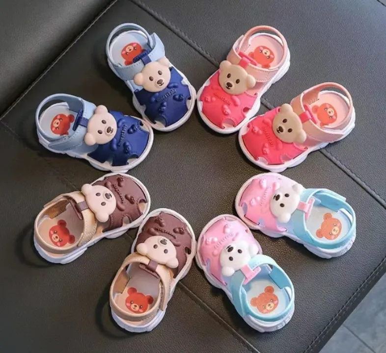 Sandales Bébé Antidérapantes Ultra Douces – Design Ours Mignon pour Garçons et Filles (1 à 3 Ans)