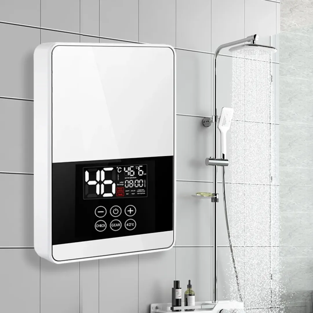 Chauffe-Eau Électrique Intelligent Instantané 6000W – Mural, Acier Inoxydable, Écran LED