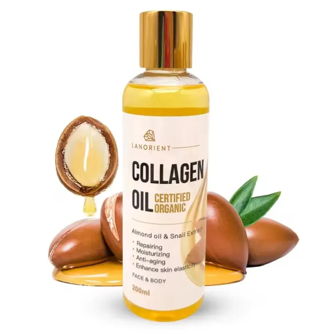 Huile de Collagène Bio 200ml – Réparatrice, Hydratante & Anti-Âge pour Visage, Corps et Cheveux