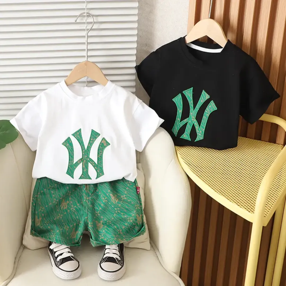 Ensemble de shorts à manches courtes pour enfants d'été 2025