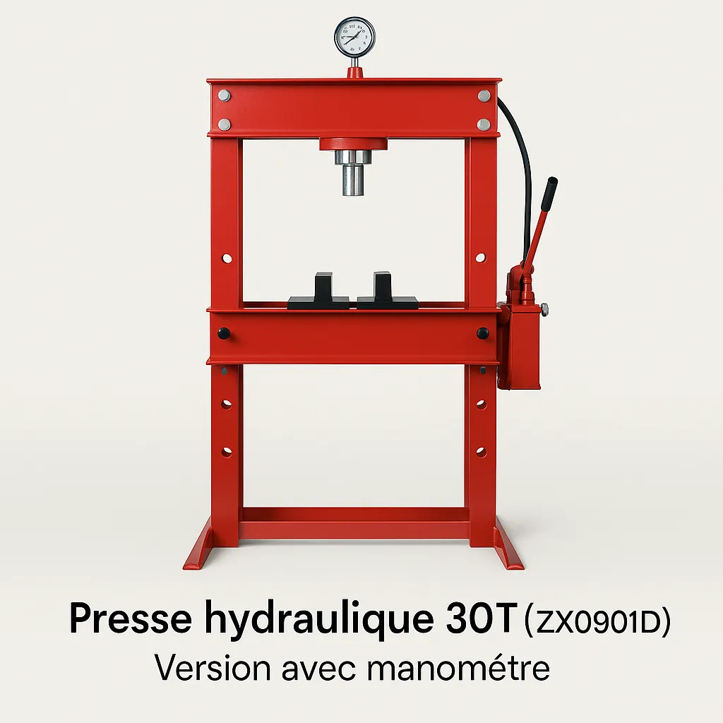Presse hydraulique 30T (ZX0901D) – Version avec manomètre