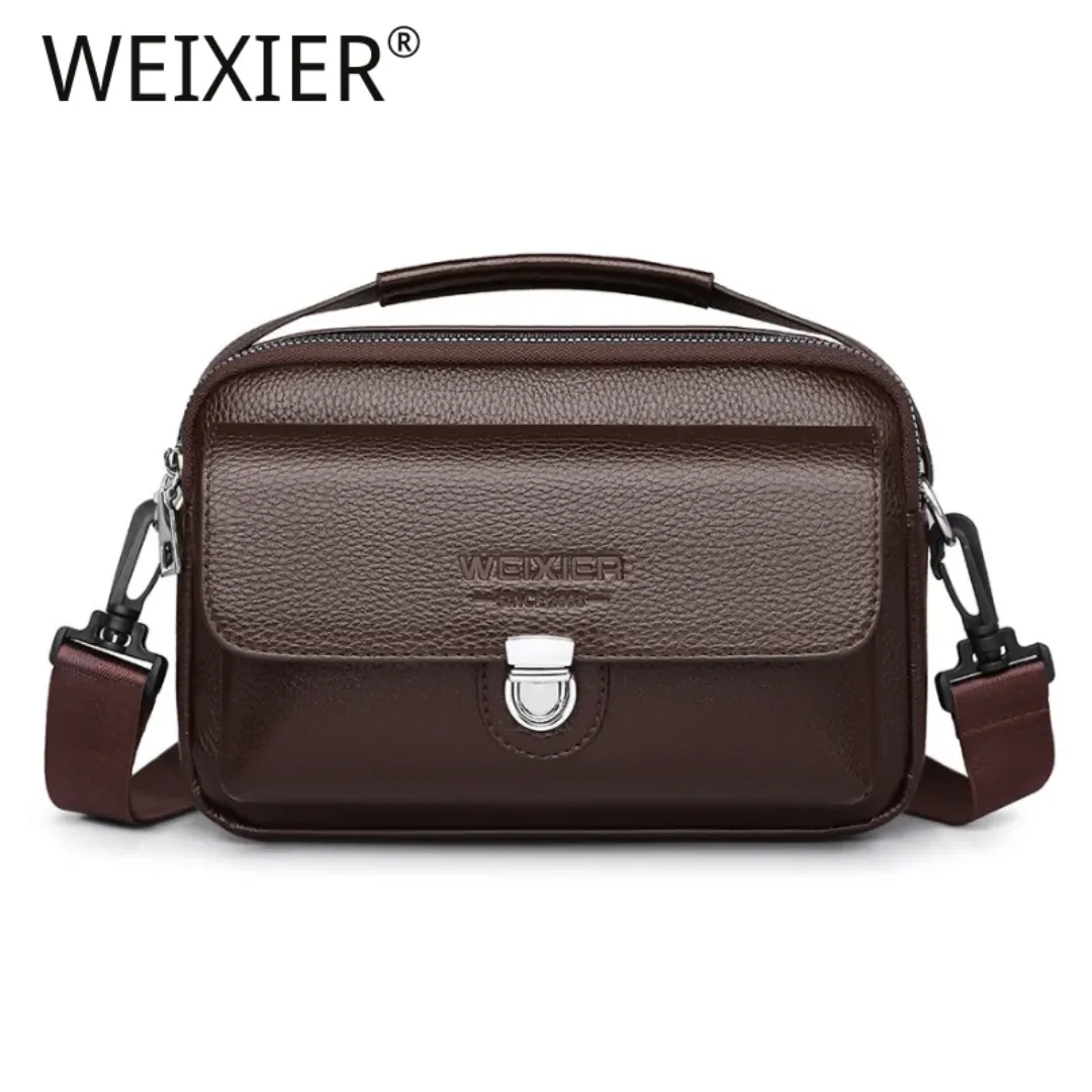 Sac à bandoulière multifonctionnel en cuir PU pour hommes