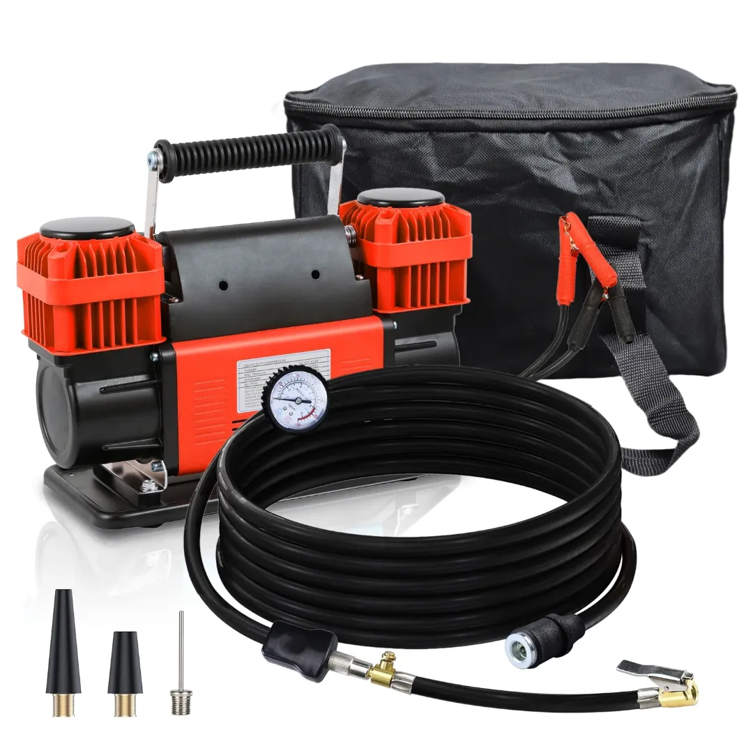 Gonfleur de pneu robuste avec accessoires de voiture, pompe à compresseur d'air en métal 12V 150PSI
