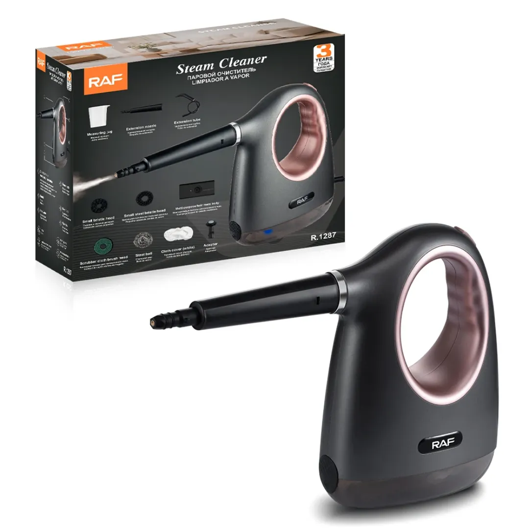 RAF R.1287 Nettoyeur à vapeur portable sous pression de couleur noire pour un nettoyage domestique efficace