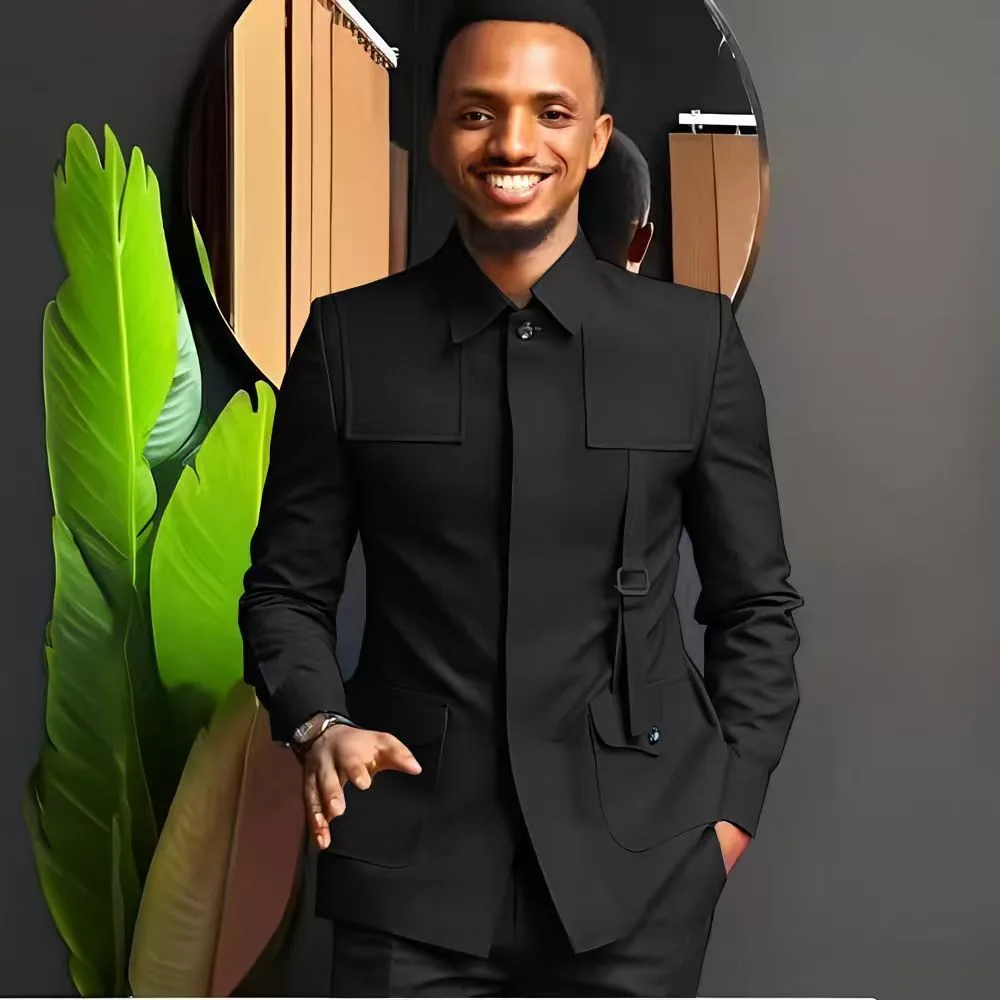Costume de Mariage Africain pour Homme - Ensemble 2 Pièces Style Européen