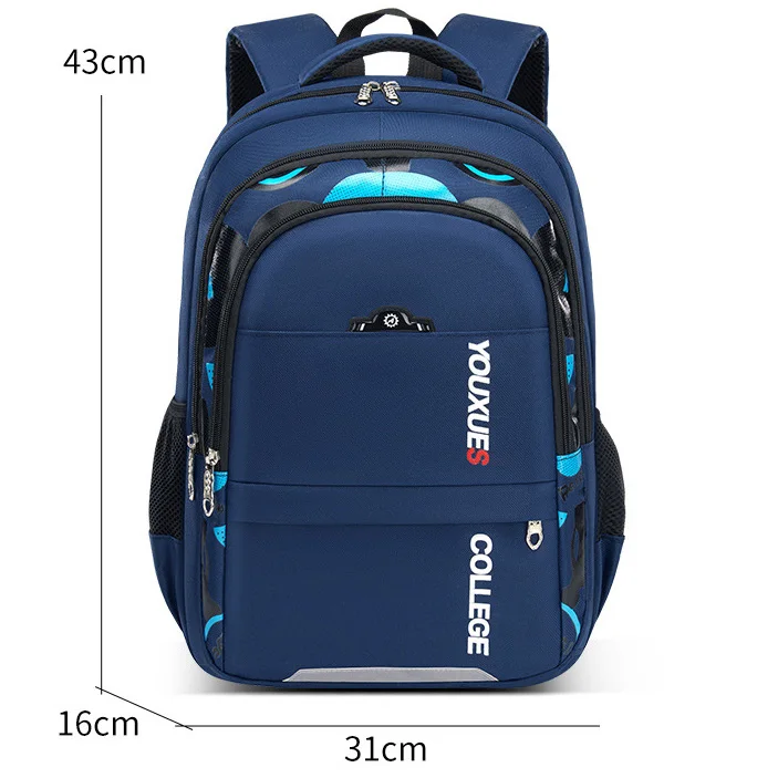 Sac à dos scolaire imperméable protection dorsale | Haute capacité | Logo personnalisable | Garçon & Fille