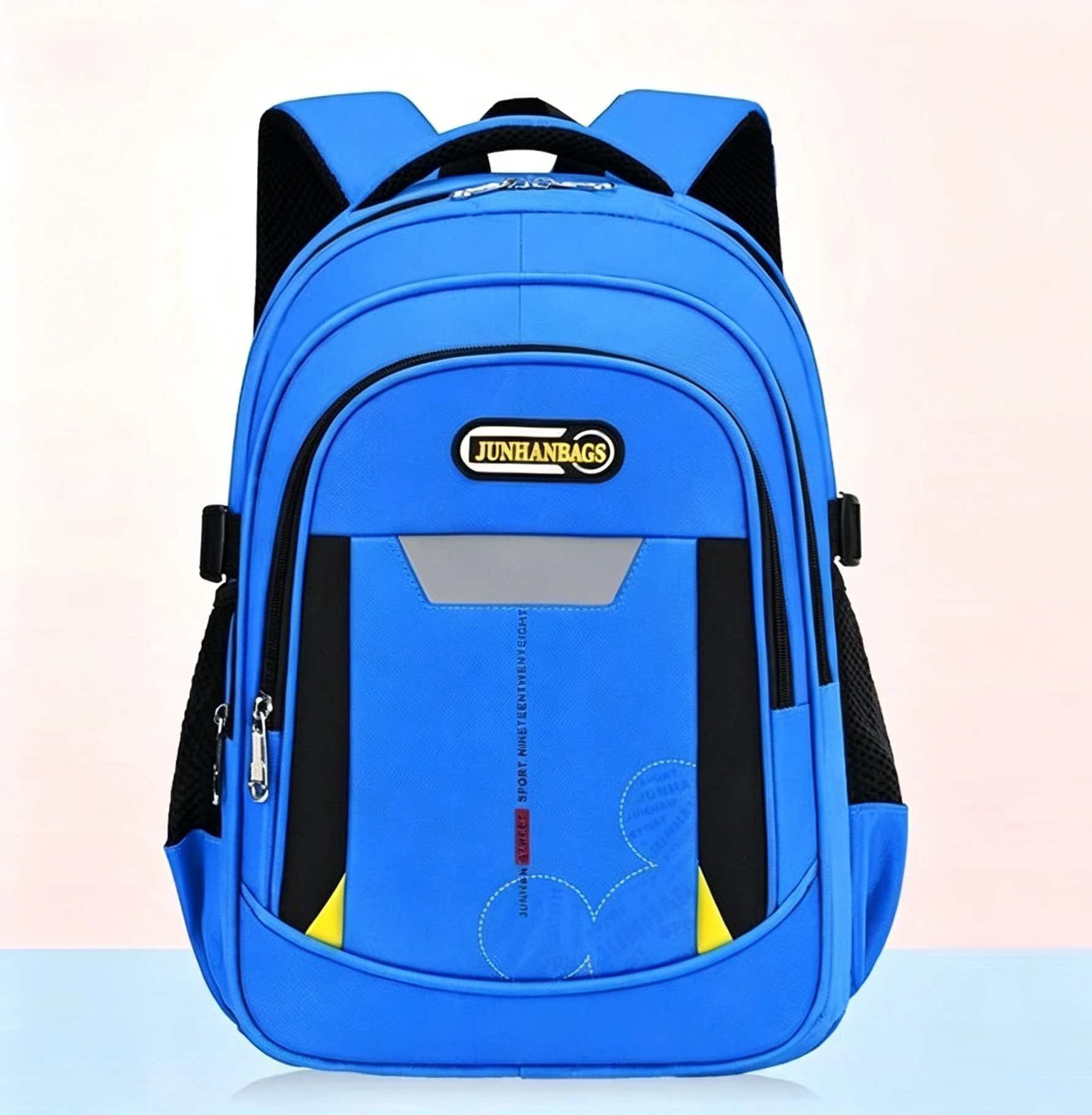 Sac à dos scolaire imperméable SSJ – Nylon résistant, bande réfléchissante, unisexe 20-36L