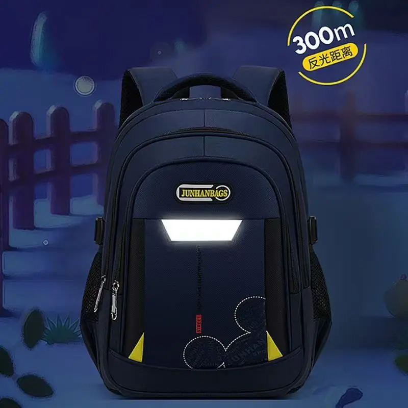 Sac à dos scolaire imperméable SSJ – Nylon résistant, bande réfléchissante, unisexe 20-36L