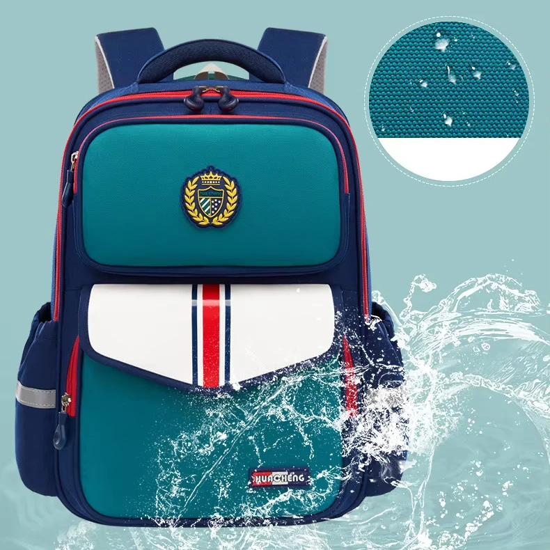 Sac à Dos Scolaire Imperméable MINGYANG – Tissu Oxford Solide, Unisexe 6-12 ans, 5 Coloris