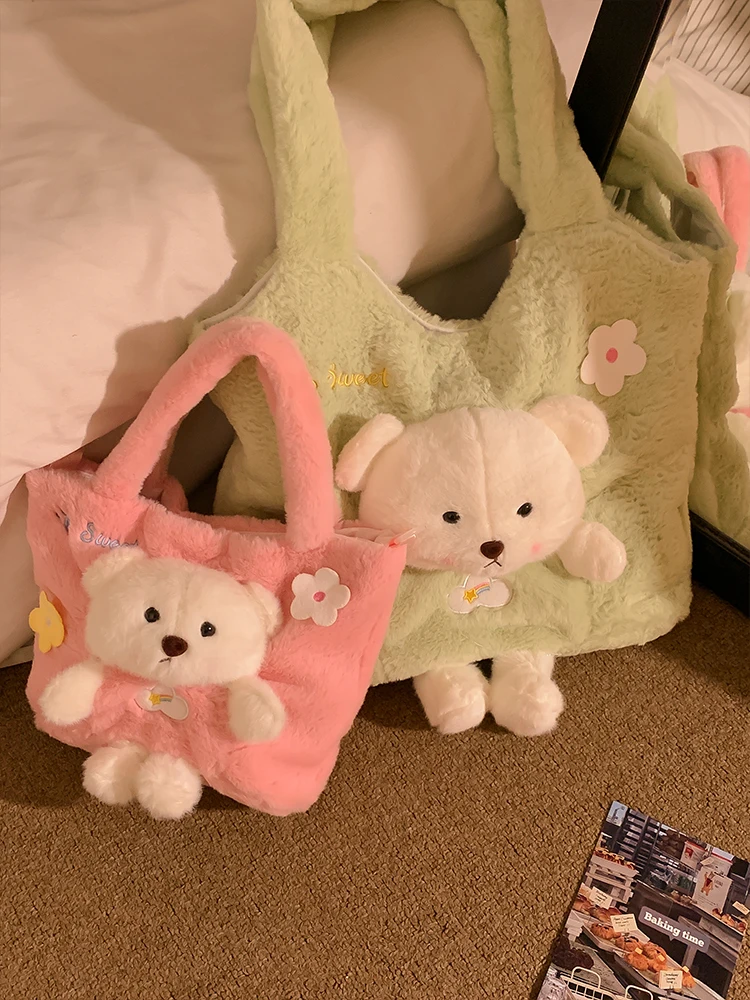 Sac à Main Peluche Ours Personnalisé – Grande Capacité, Ultra Doux, Idéal Filles & Femmes