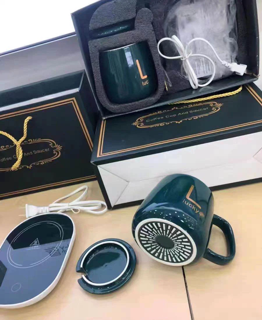 Tasse à Café Chauffante USB 350ml – Céramique avec Logo Personnalisé | Cadeau Idéal