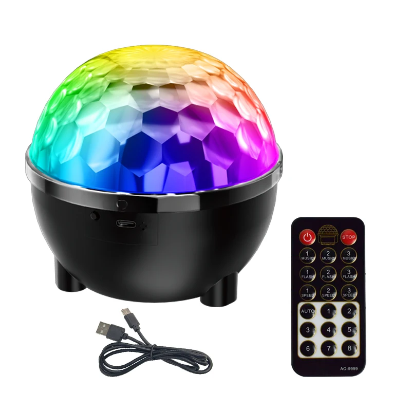 Projecteur LED Disco Magic Ball USB Type-C – Lumières RGB pour Soirée, DJ & KTV