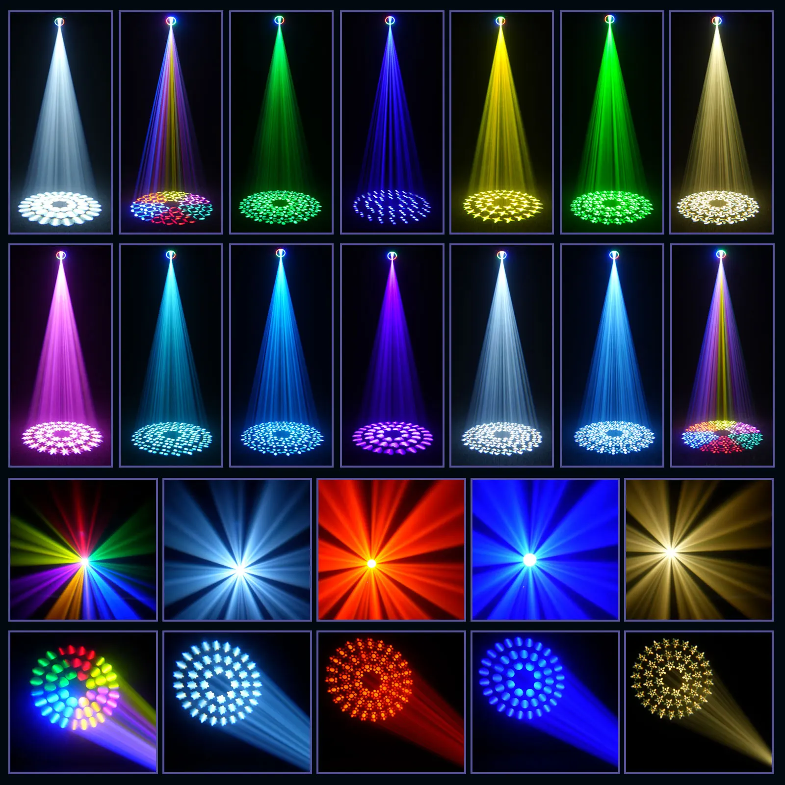 Projecteur Tête Mobile MINGJIE 300W – 48 Prismes, 15 Gobos, DMX512, RGBW | Pro DJ Mariage Soirée