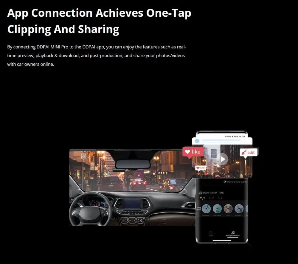 DDPAI Mini 2X Dashcam 1296P | WiFi | Vision Nocturne | Stockage 256Go | Objectif F1.8