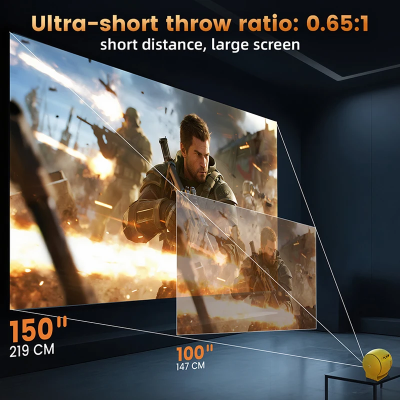 Projecteur Q3 Intelligent 720P | Android 13 | WiFi | Mise au point auto | Cinéma maison portable