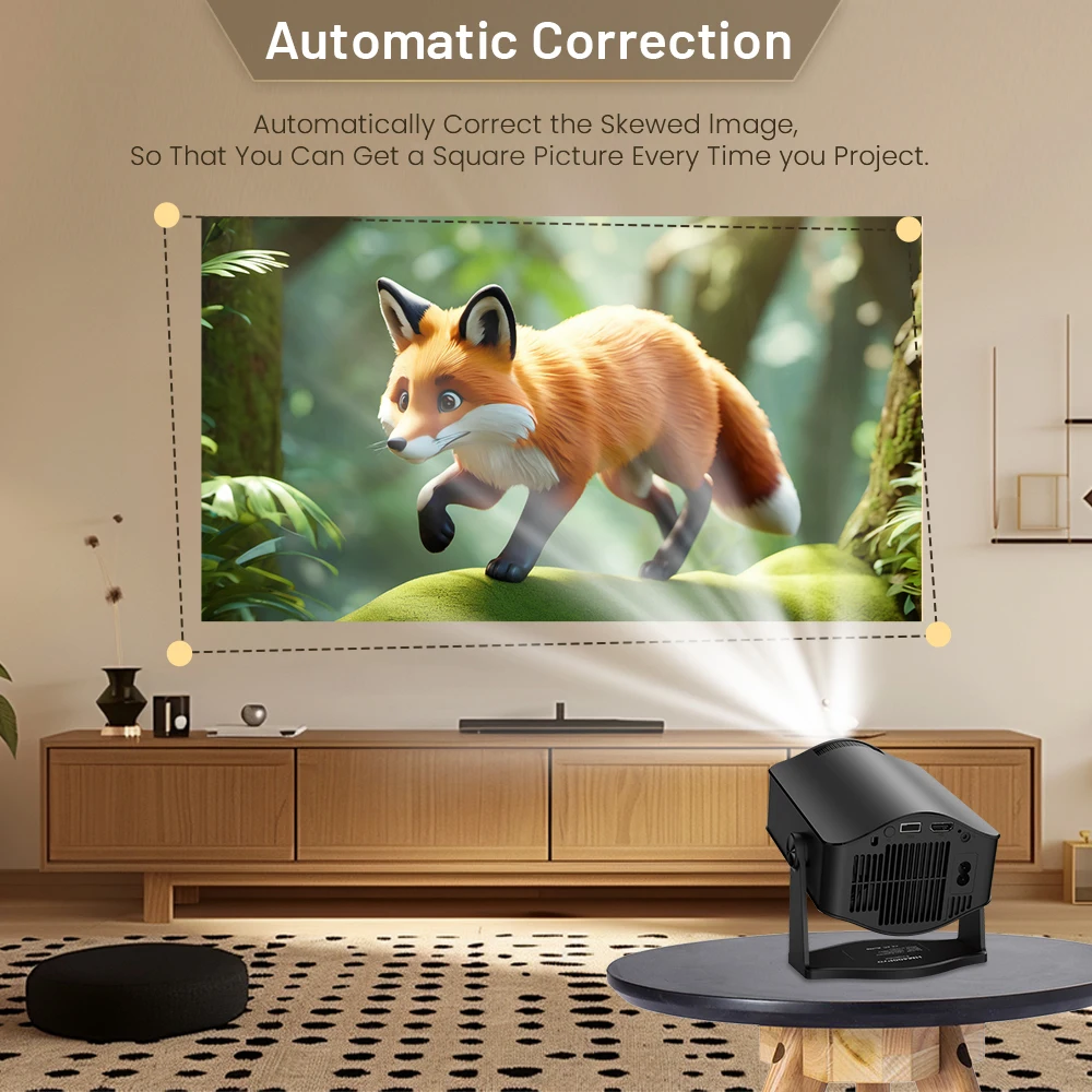 Mini-Projecteur HD 720P JUNUO HM400 Pro – WiFi, Android 11, Correction 4 Points, 120 ANSI Lumens