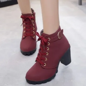 Bottines femme à talon chunky bout pointu – Style européen tendance 2025