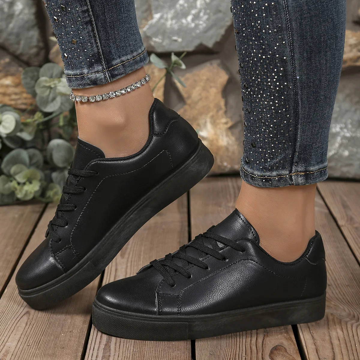 Baskets Blanches Femme 2025 – Style Sport Décontracté, Lacets, Bout Rond, Grandes Tailles