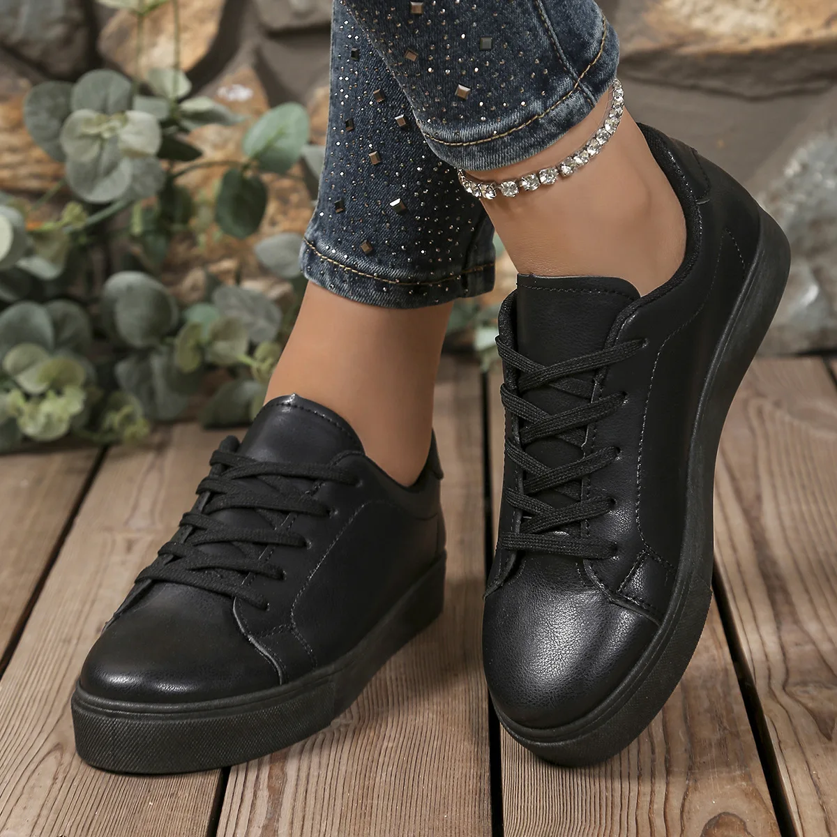 Baskets Blanches Femme 2025 – Style Sport Décontracté, Lacets, Bout Rond, Grandes Tailles