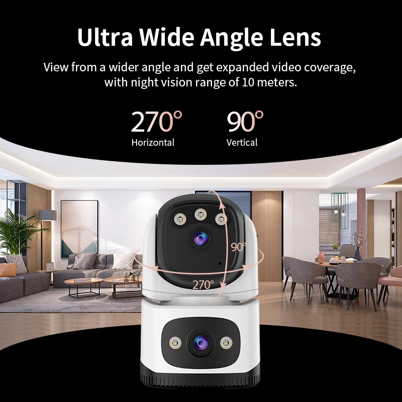 Caméra IP WiFi Double Objectif BAYAO – Détection Humaine, Vision Nocturne & Audio Bidirectionnel