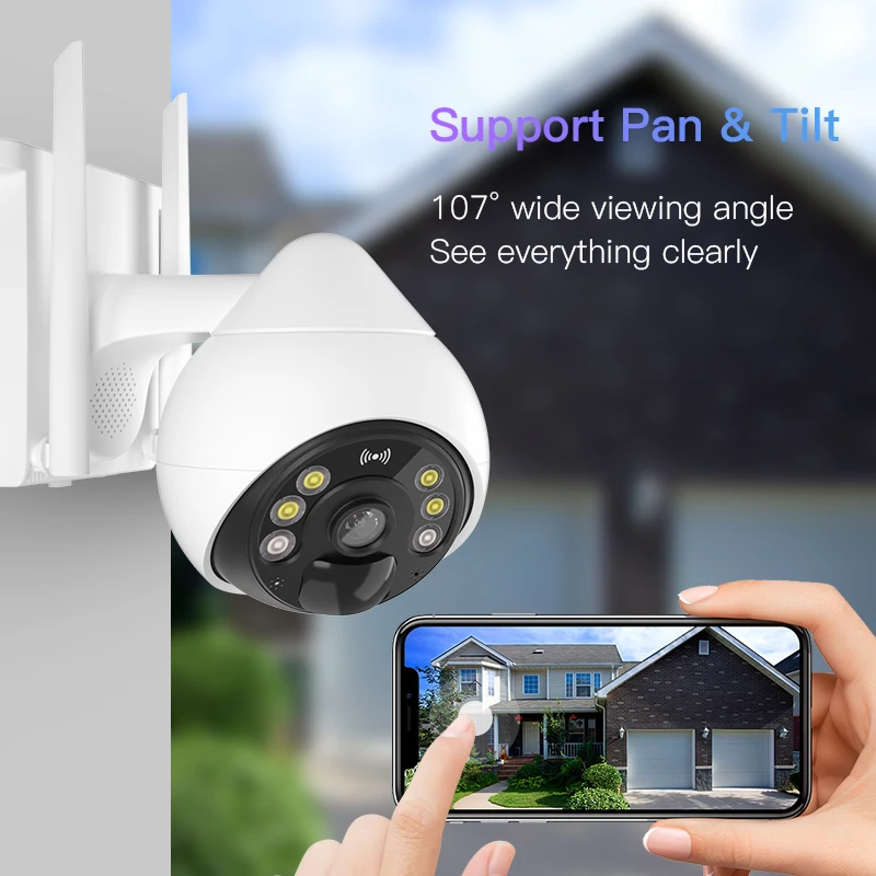 Caméra Solaire 4G PTZ 2MP BAYAO – Détection Humaine PIR, Vision Nocturne & Audio Bidirectionnel