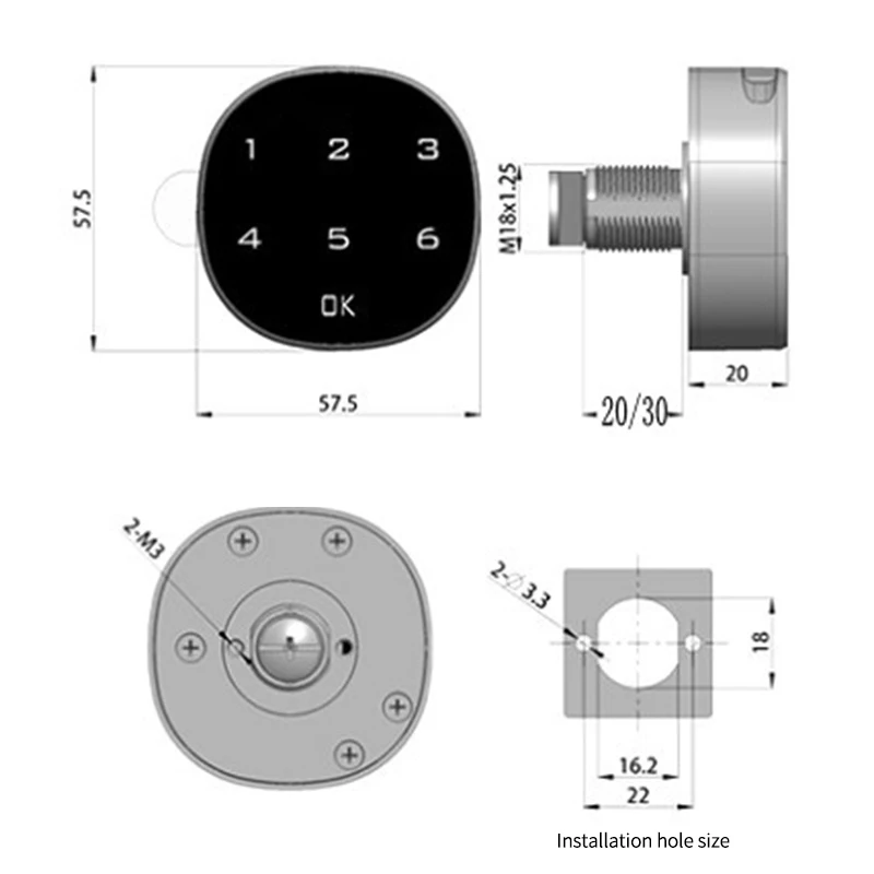 Serrure Biométrique Intelligente à Empreinte Digitale pour Armoire et Placard – Alliage de Zinc