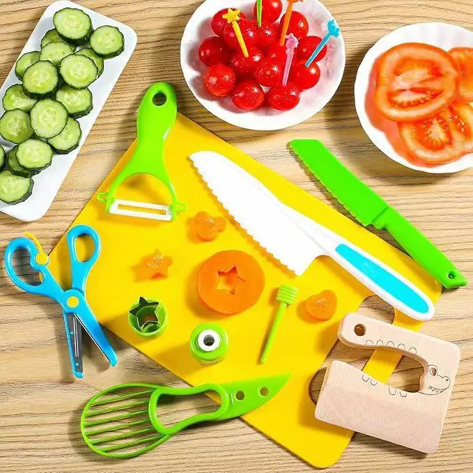 Set 40 Pièces Ustensiles de Cuisine Jouet Montessori pour Enfants 2-7 Ans