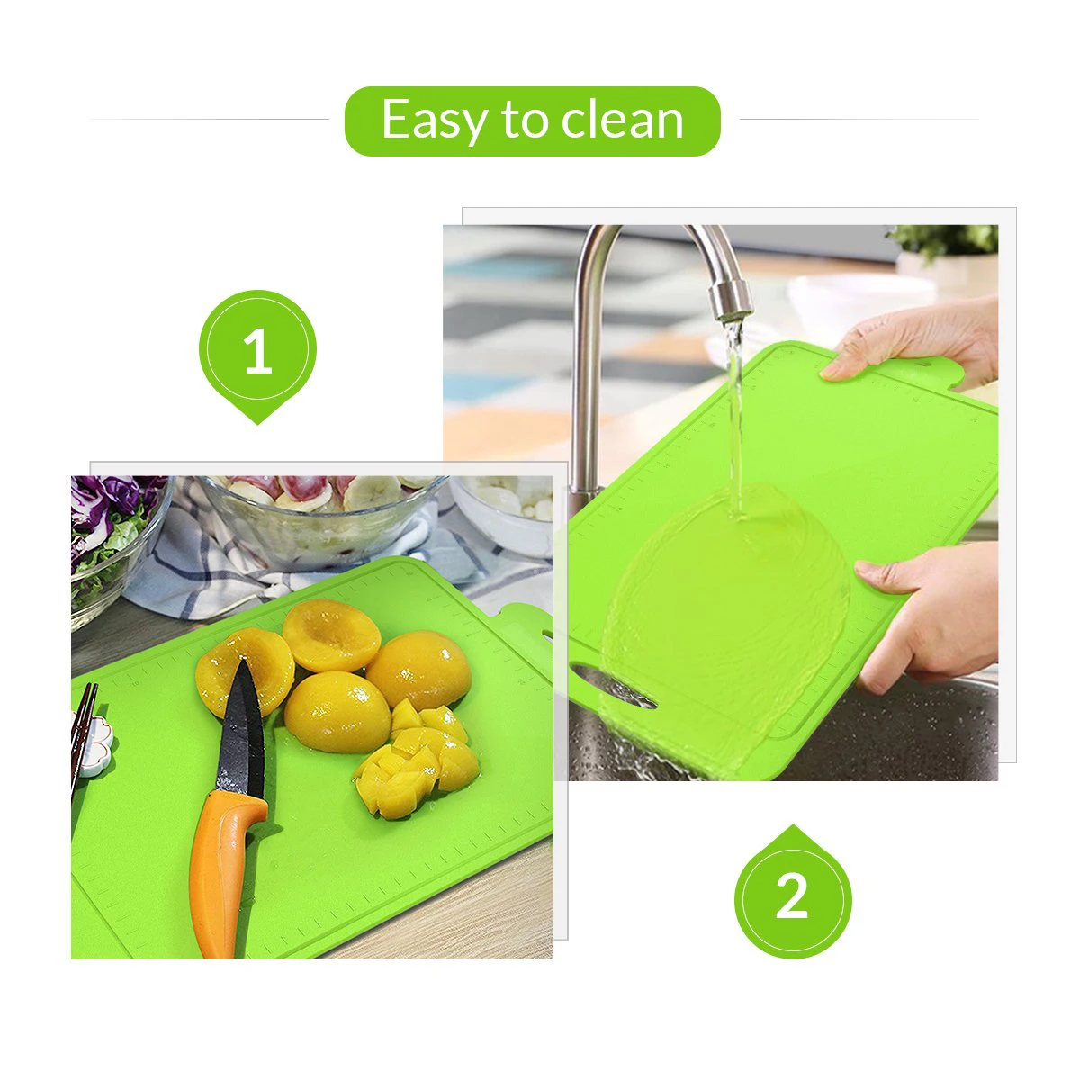Planche à découper pliante en silicone antidérapante – Qualité alimentaire