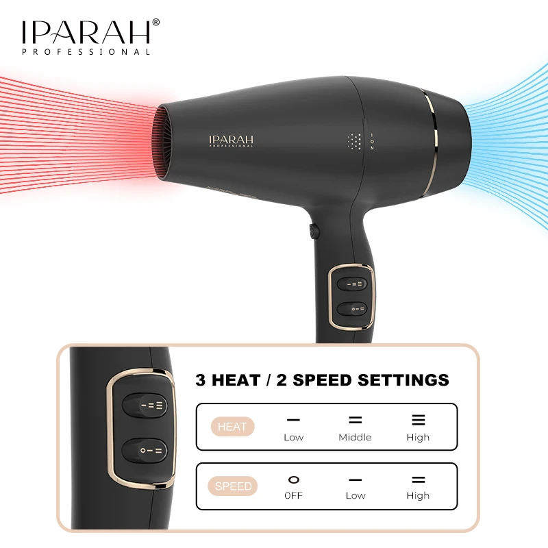 Sèche-cheveux professionnel IPARAH P-350 2200W - Séchage rapide & puissant
