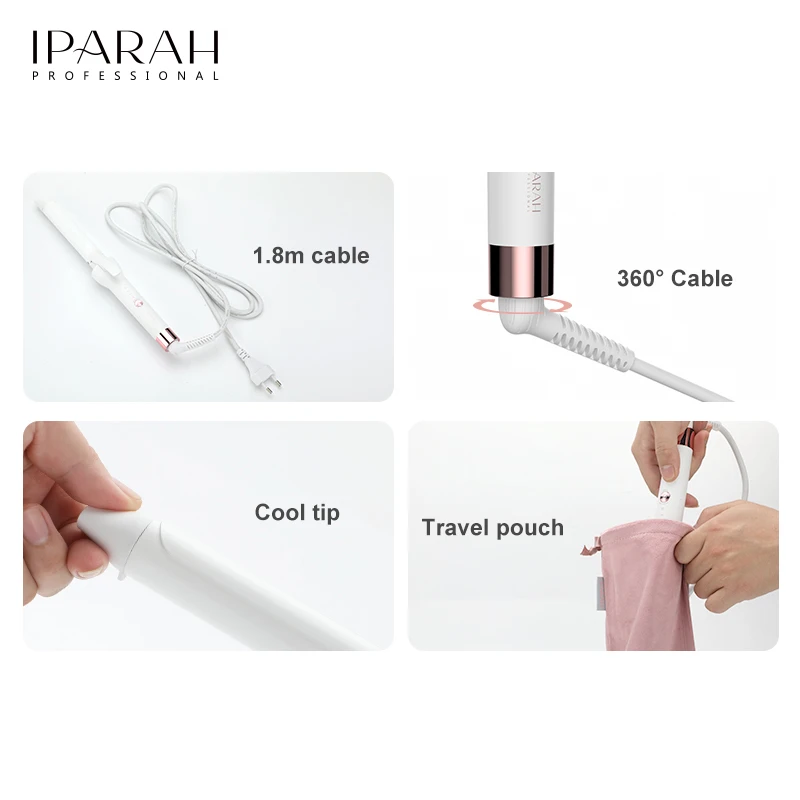 Fer à friser professionnel IPARAH P-201 – Boucleur automatique céramique ionique rotatif