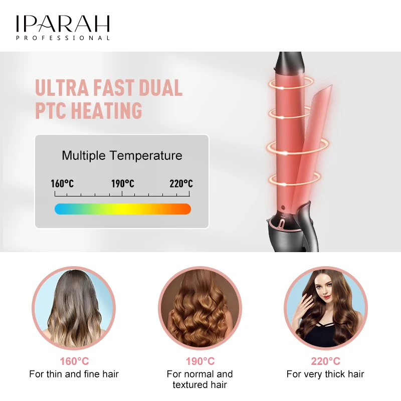 Fer à friser professionnel IPARAH P-201 – Boucleur automatique céramique ionique rotatif