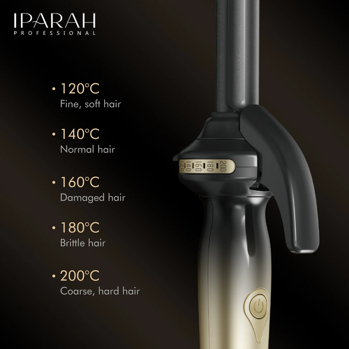 Fer à friser professionnel IPARAH P-206 – Baril céramique 13mm, écran LCD