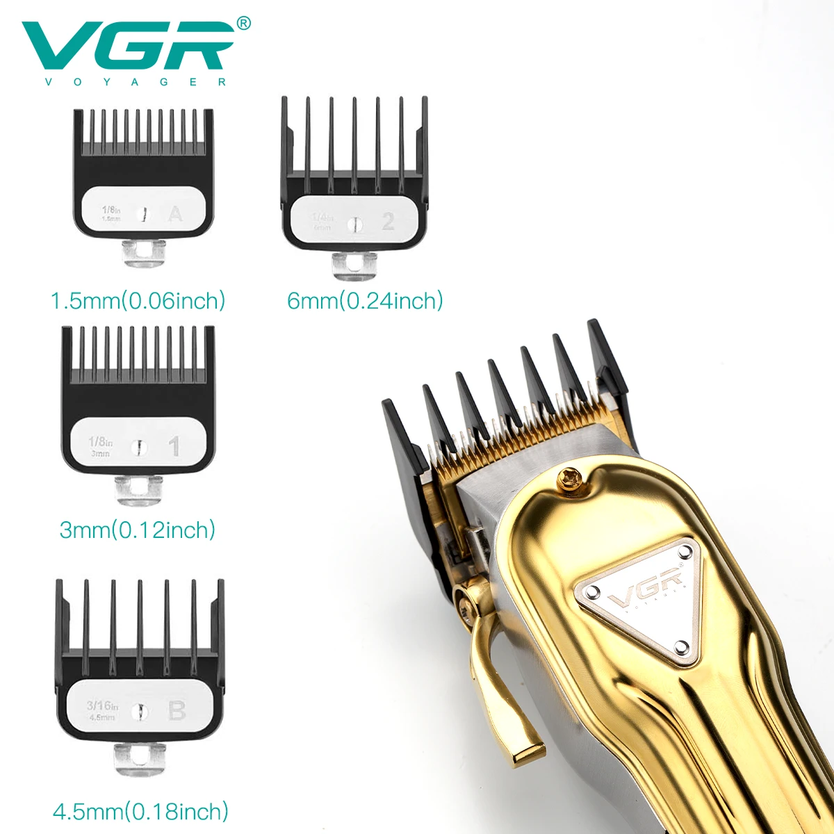 VGR V-140 Tondeuse Professionnelle Rechargeable Sans Fil – Lame Inox, 300 min d'Autonomie