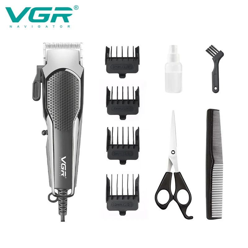 VGR V-130 Tondeuse Professionnelle Rechargeable – Coupe 0.8 à 12mm, Autonomie 90min