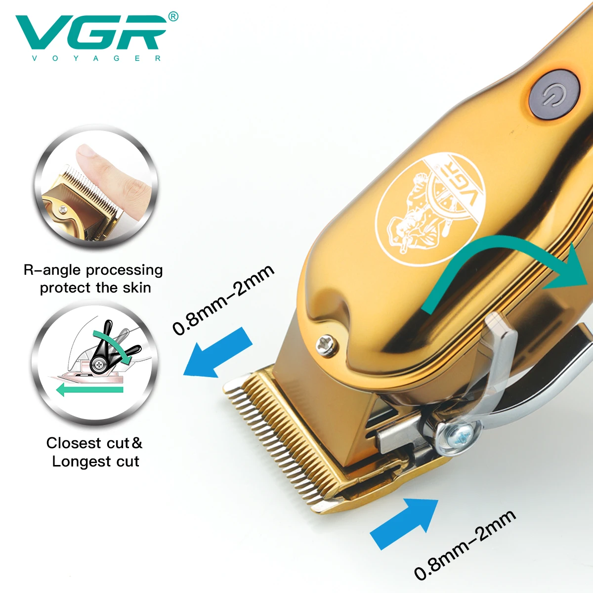 Tondeuse VGR V-650 Sans Fil Rechargeable – Professionnelle 200min d'Autonomie