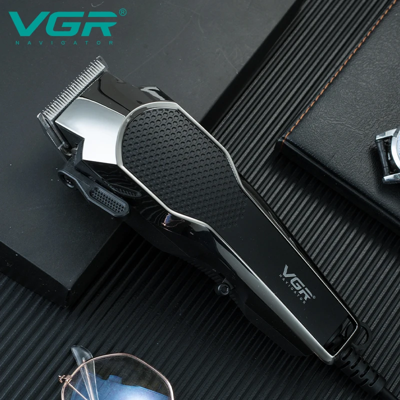 VGR V-130 Tondeuse Électrique Rechargeable Professionnelle Homme – Lame Inox, 90min d'Autonomie