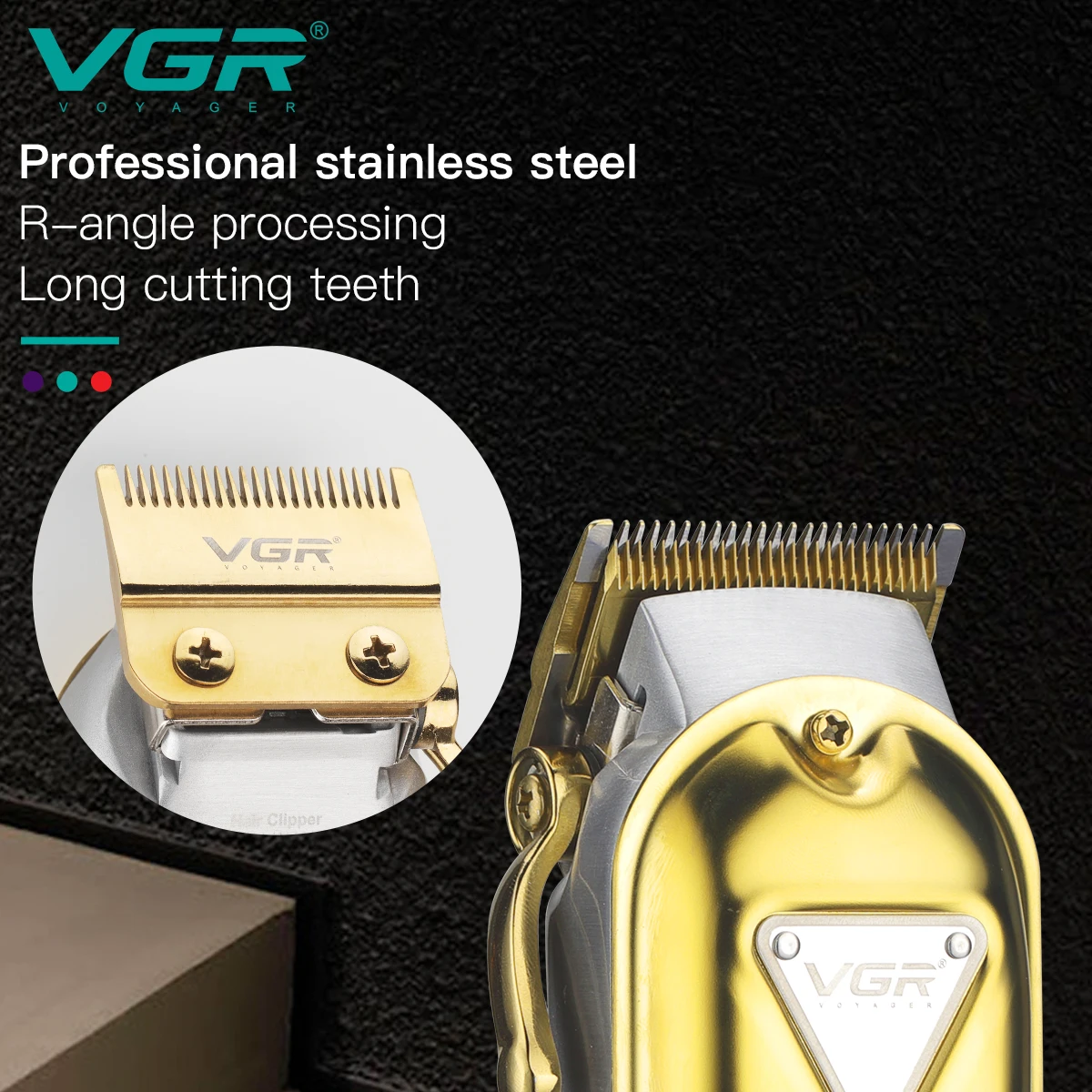 Tondeuse à Cheveux Professionnelle Sans Fil VGR V-134 – Corps Métal, Batterie 2500mAh, 300min d'Autonomie