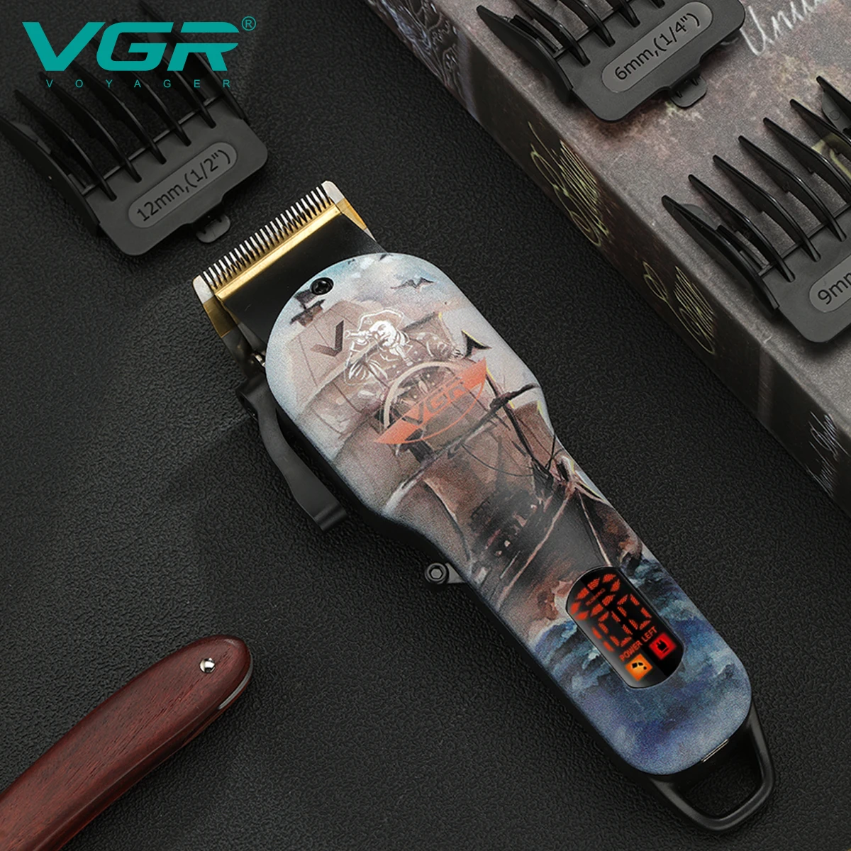 VGR V-689 Tondeuse Professionnelle Sans Fil Rechargeable pour Hommes – 180 min d'autonomie