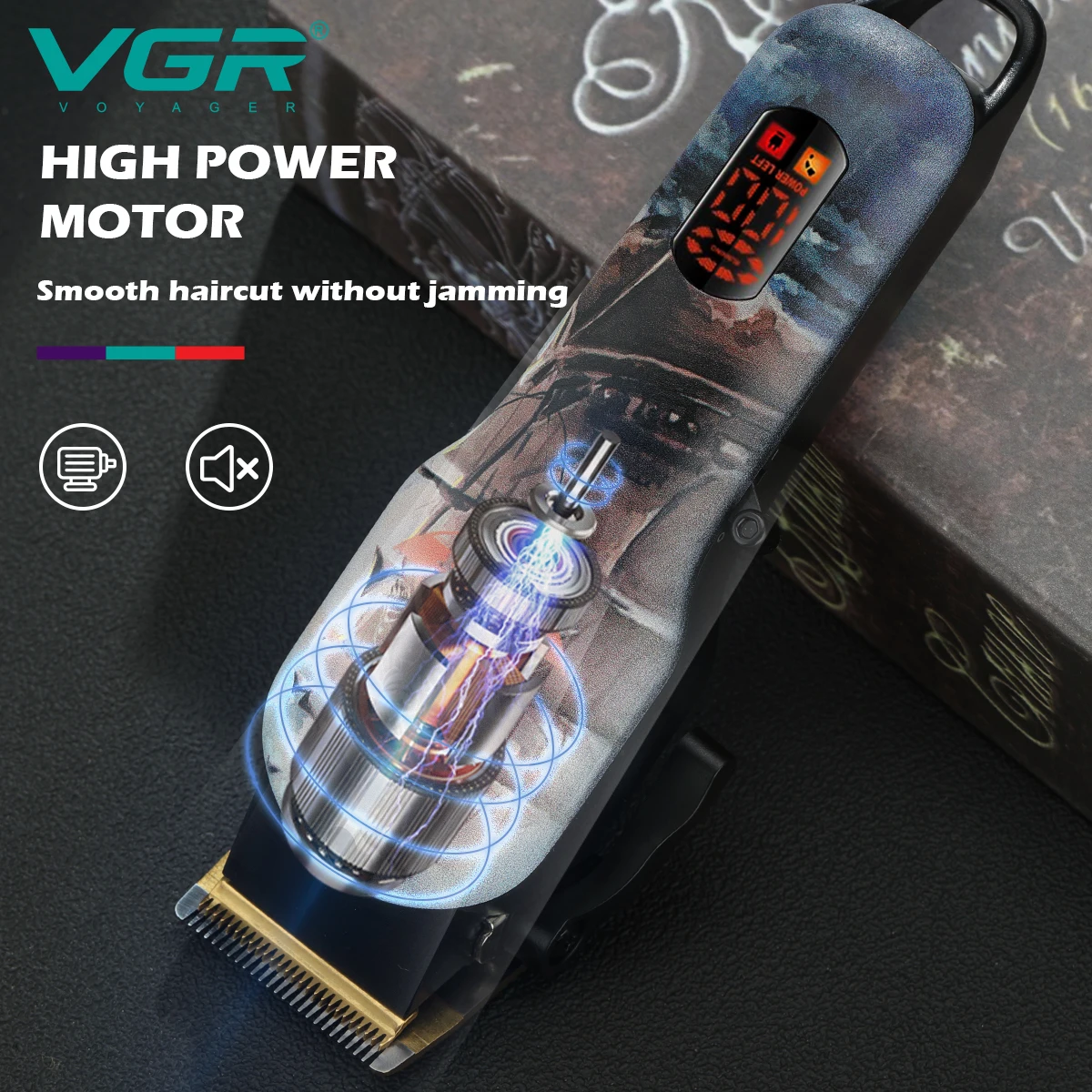 VGR V-689 Tondeuse Professionnelle Sans Fil Rechargeable pour Hommes – 180 min d'autonomie