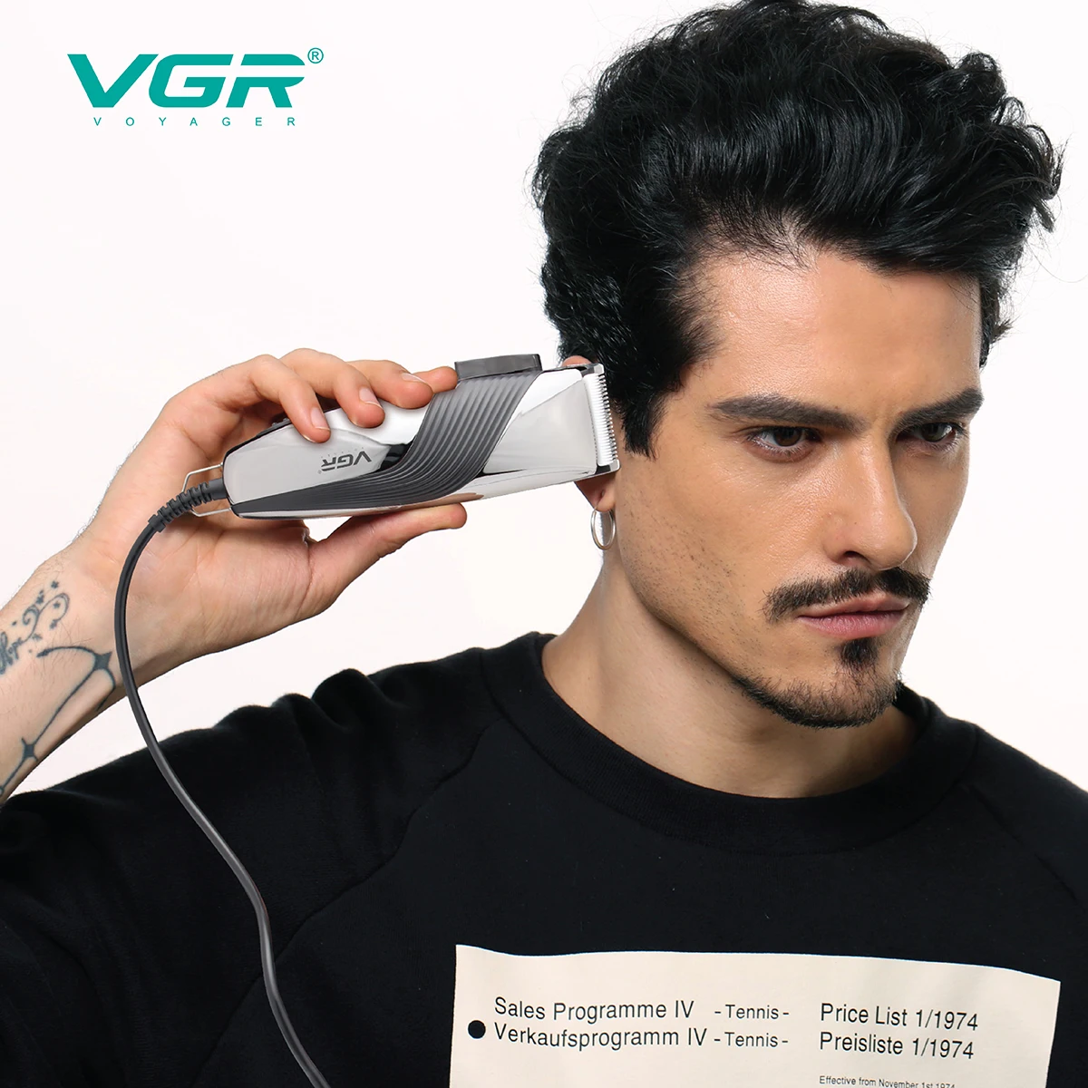 VGR V-121 Tondeuse Professionnelle Moteur AC Puissant 7W – Coupe Précise & Silencieuse