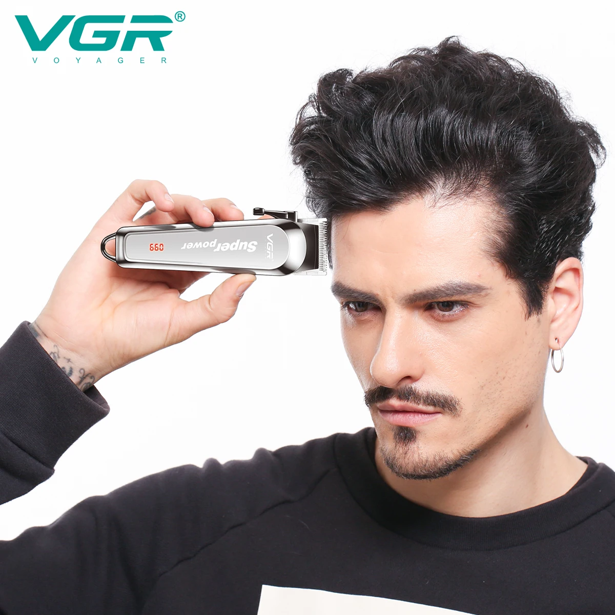 VGR V-060 Tondeuse Professionnelle Rechargeable pour Barbier – 150 min d'Autonomie