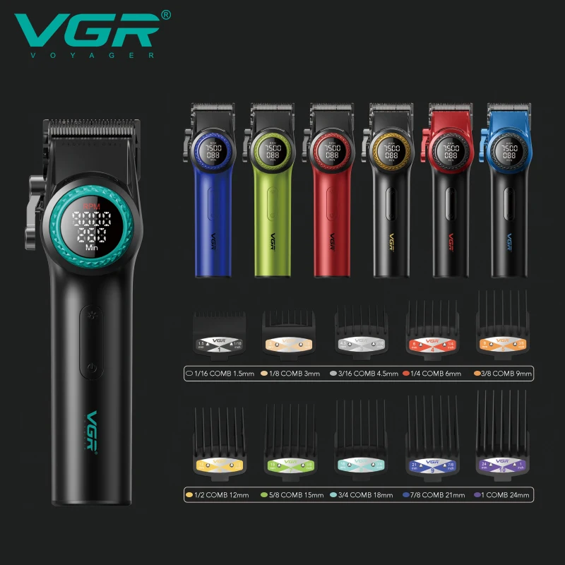 VGR V-001 Tondeuse Professionnelle Lame DLC Rechargeable USB 4200mAh – Homme Salon