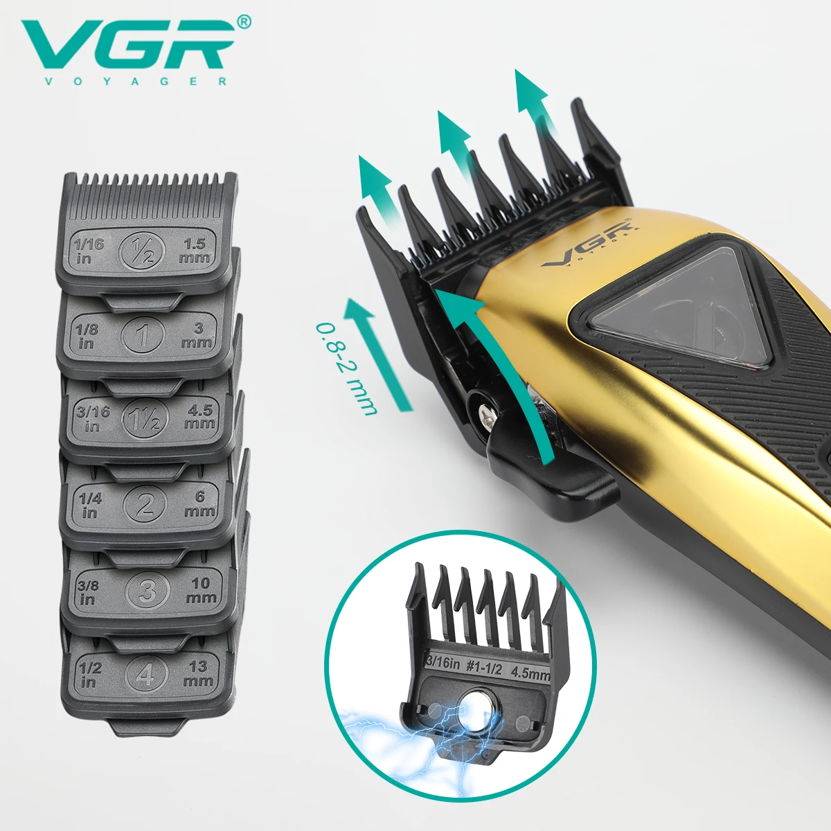 Tondeuse Professionnelle VGR V-015 | Moteur 9000 tr/min | Lame DLC | Autonomie 120 min