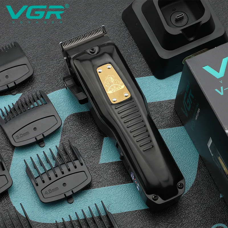 Tondeuse Professionnelle Rechargeable VGR V-651 – Métal, 200min d'autonomie, Charge USB