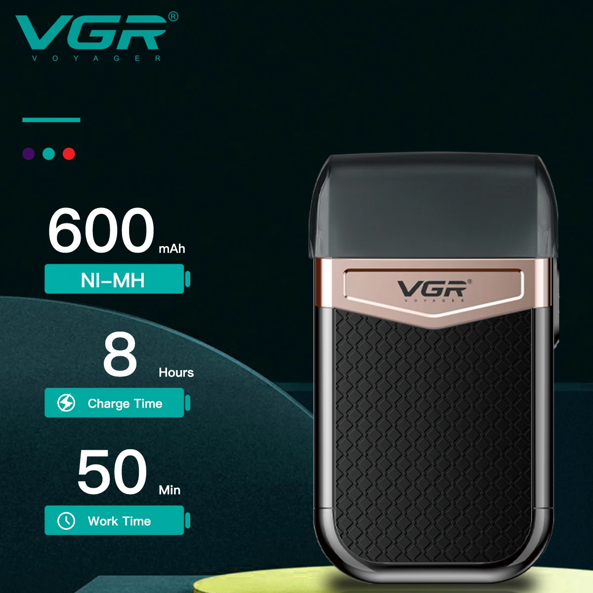 VGR V-331 Rasoir Électrique Rechargeable USB Lame Simple – Taille Barbe Professionnel
