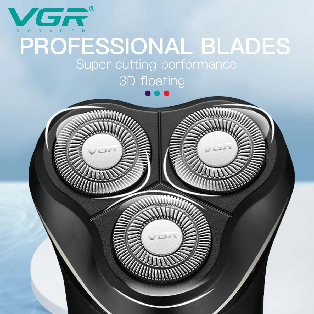 Rasoir Électrique VGR V-319 | Triple Lame 3D | Rechargeable USB | Étanche 90min