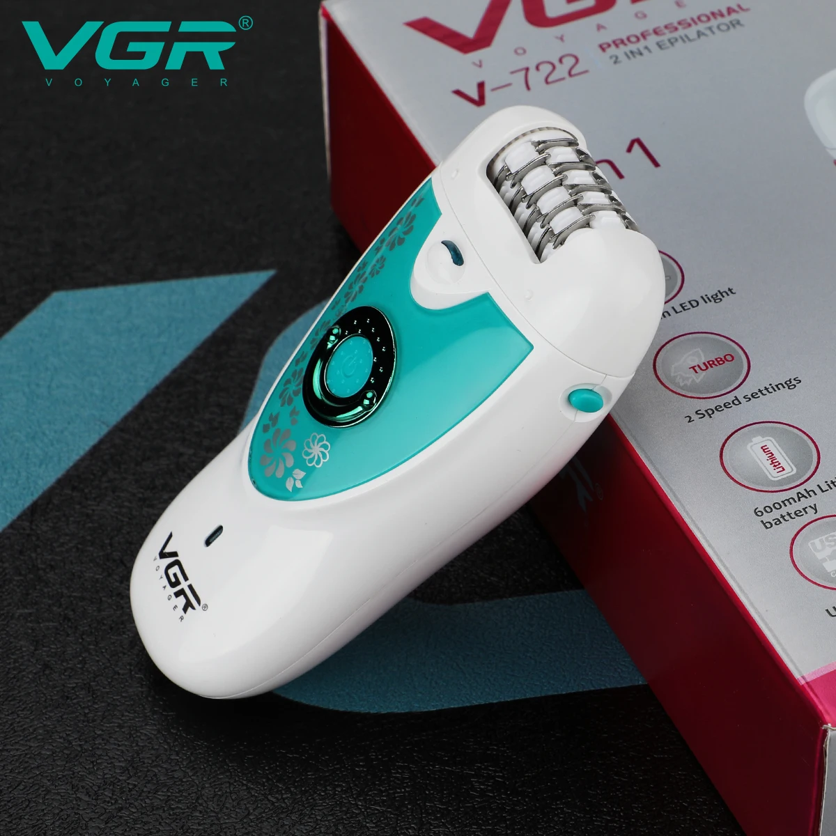 VGR V-722 Épilateur Électrique 2 en 1 Rechargeable USB – Épilation Douce & Efficace